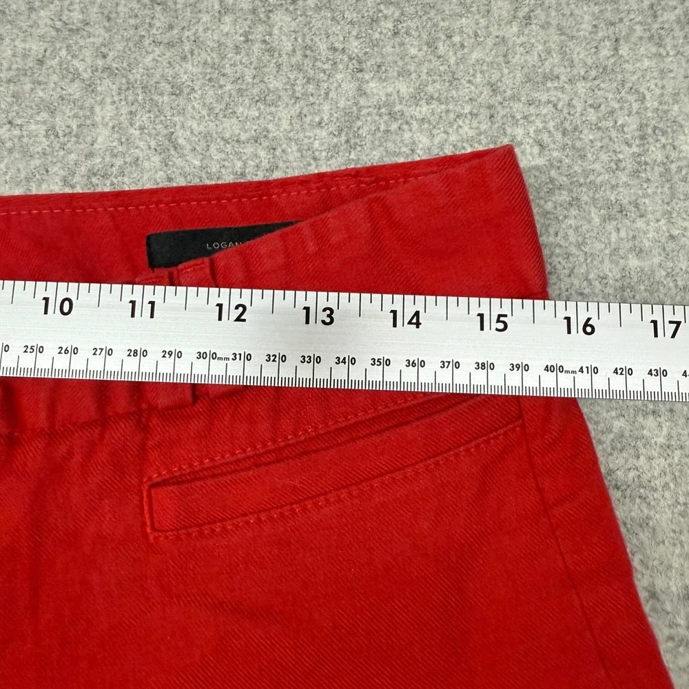 Banana Republic Logan Crop Pants Size 4 Red Linen Cotton Stretch Trousers 0504